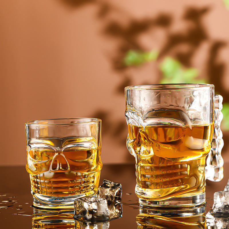 COPO DE WHISKY FORMATO CAVEIRA - VIDRO 265ML