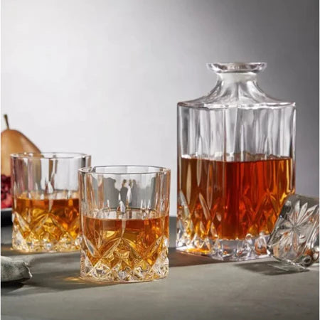 KIT DECANTER DE VIDRO 900ML + 2 COPOS ESTRELA DE 220ML
